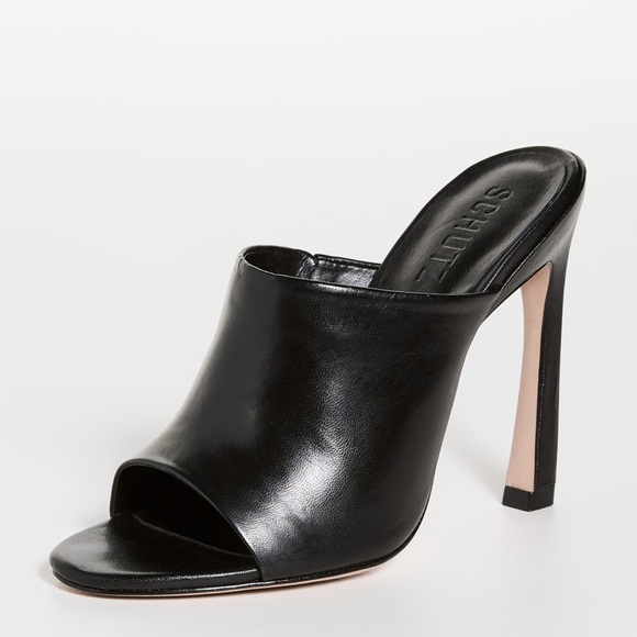 NWT Schultz danni black leather mules sz 8.5 w box - Picture 7 of 7